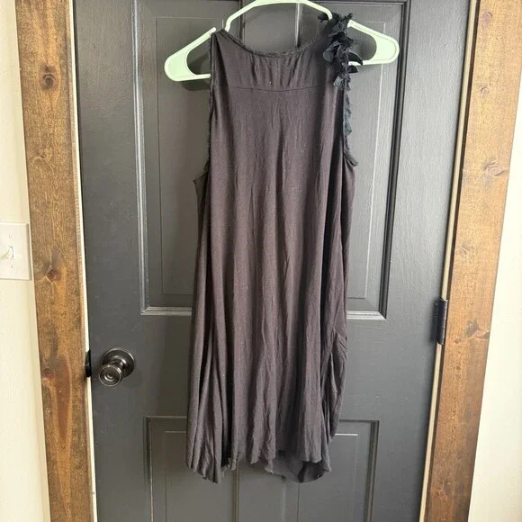 AllSaints - Black Ruffle Shift Dress- Size US 6 UK 10 - Picture 6 of 10